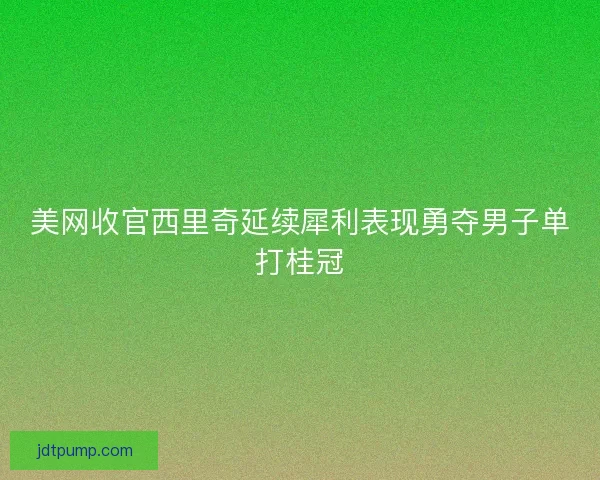 美网收官西里奇延续犀利表现勇夺男子单打桂冠 美网收官西里奇延续犀利表现勇夺男子单打桂冠